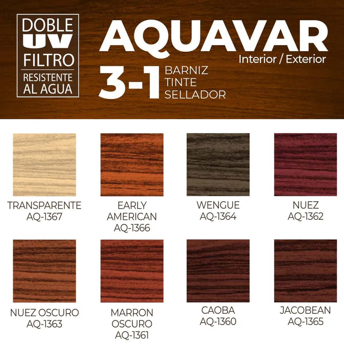 Barniz AQUAVAR Lanco Caoba 1/4 GL