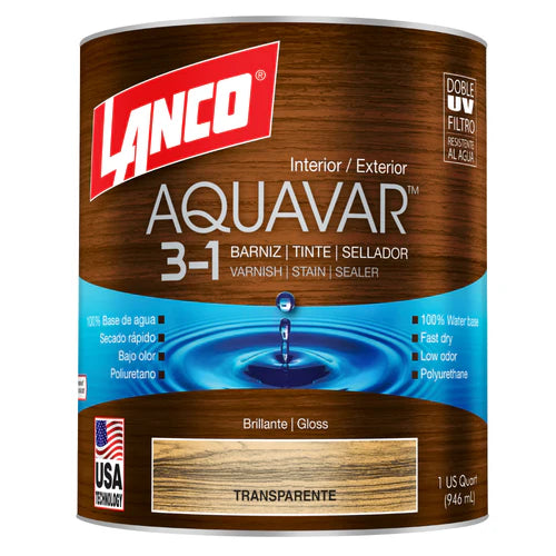 Barniz AQUAVAR Lanco  Transparente  1/4 GL