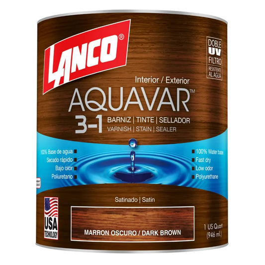 Barniz AQUAVAR Lanco Marron Oscuro 1/4 GL