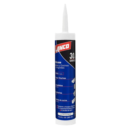 Silicona Baños y cocina con Fungicida blanco Lanco 305 ml