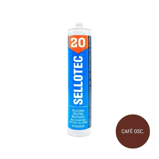 Silicona Multiproposito Sellotec Café oscuro   Anti hongo 300 ml